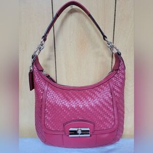 Coach Kristen Woven Leather Hobo Bag